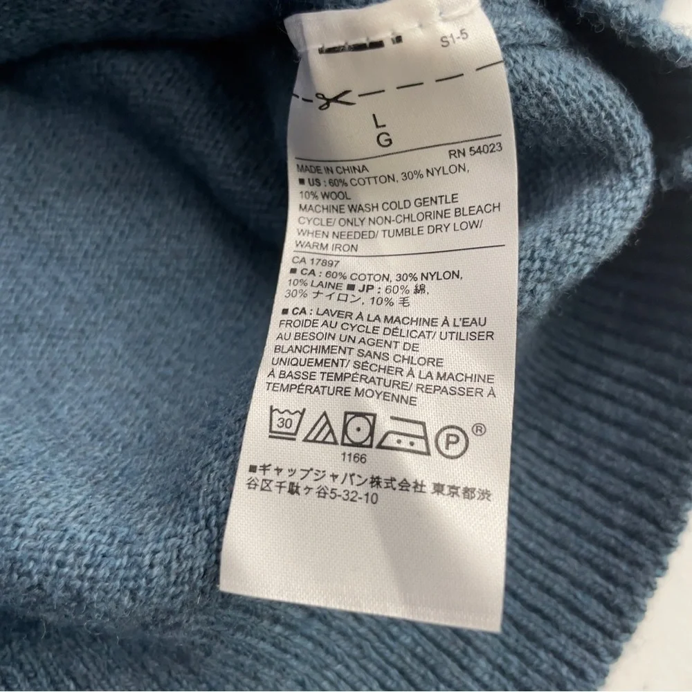 Banana Republic Men’s L Blue Shawl Collar Cotton Wool Blend Sweater